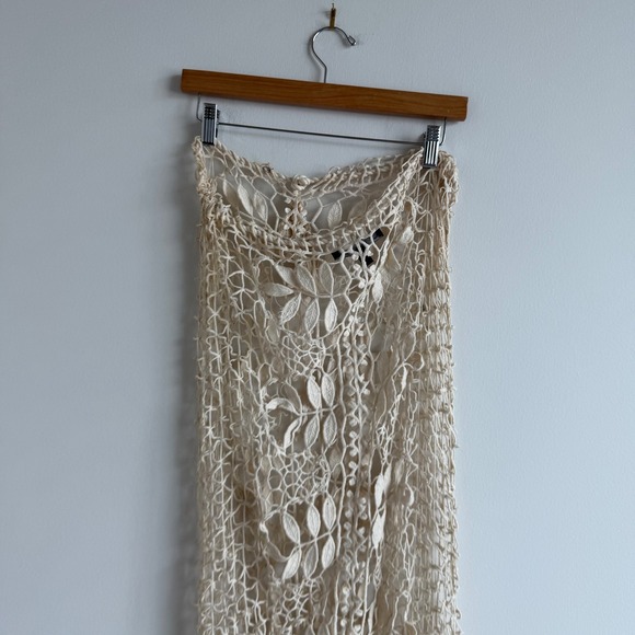 For Love and Lemons Melrose Leaf Motif Crochet Knit Maxi Skirt Size Medium - Picture 9 of 9